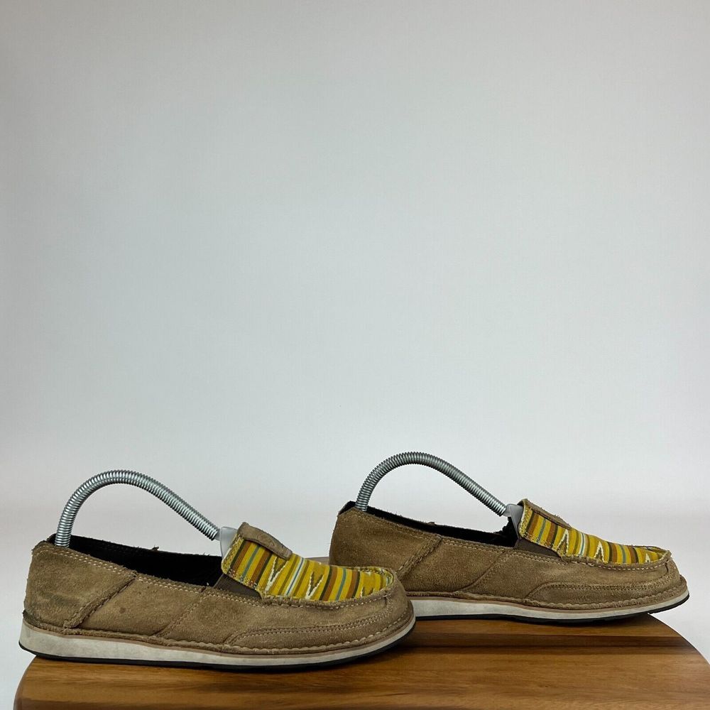 Womens Ariat Crusier Brown Suede Blanket Slip On Comfort Shoes Size 8.5 B GUC